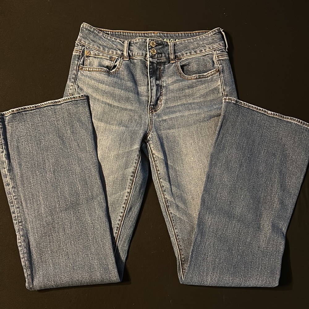American Eagle Super Stretch Hi-Rise Artist Flare jeans size 10 LONG